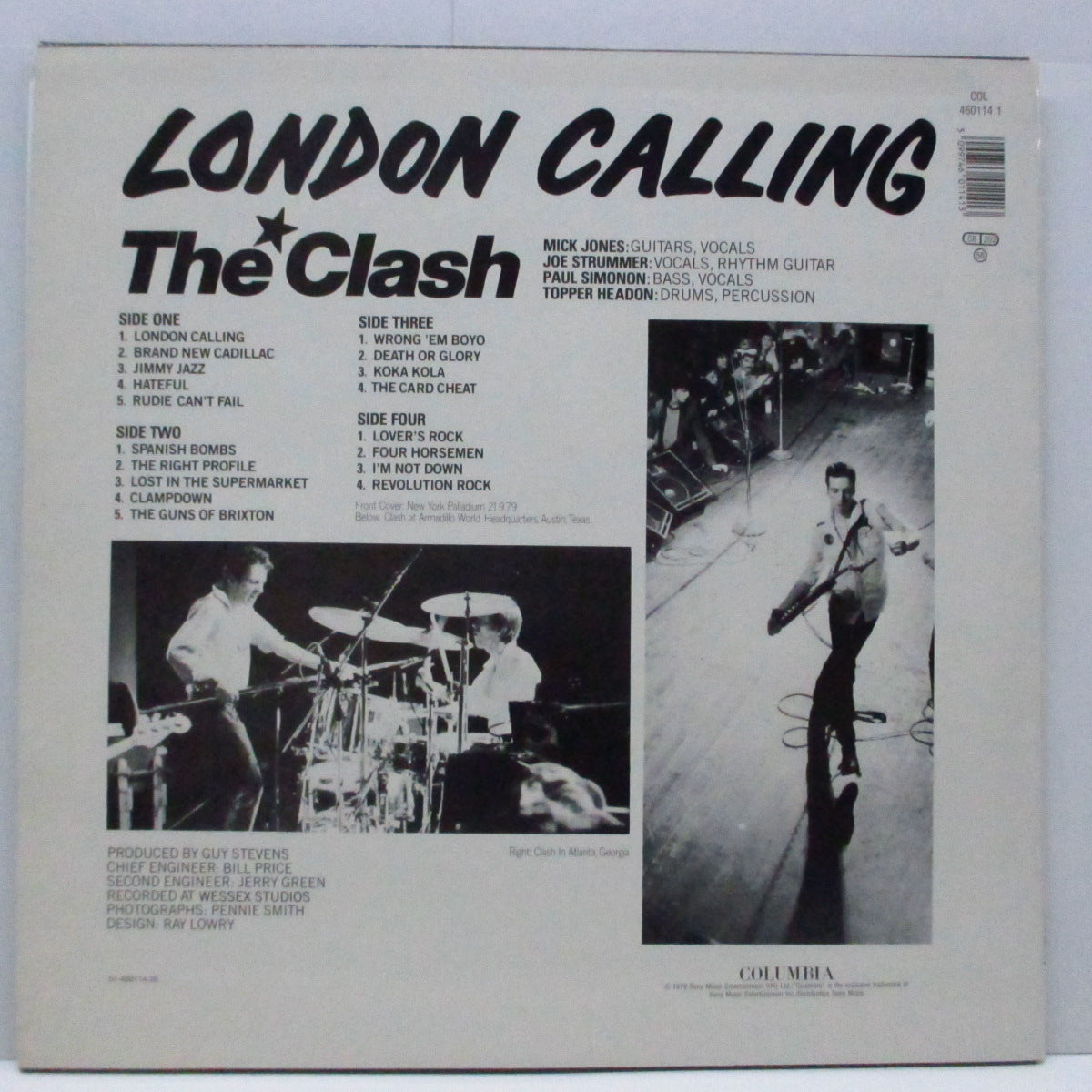 CLASH, THE (クラッシュ) - London Calling (EU '91 再発「白ラベ」LPx2+インナー/COL 460114 1)