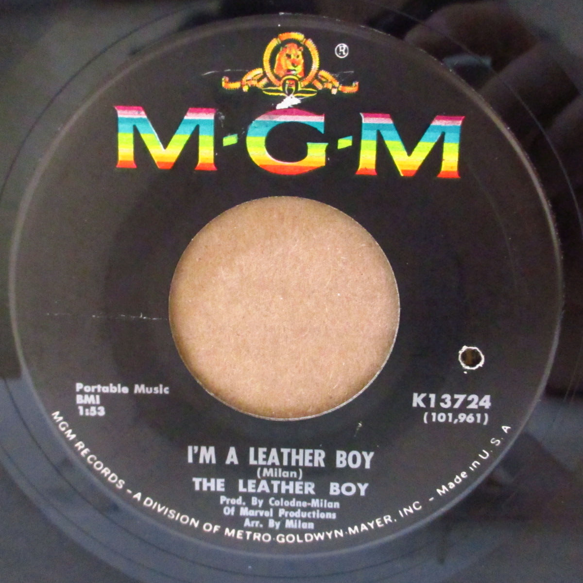 LEATHER BOY, THE (ザ・レザーボーイ) - I'm A Leather Boy / Shadows (US '67 オリジナル7インチ+カンパニー・スリーブ)ペブルス収録破壊系ガレージ & 怪メロ・退廃系バラッド!