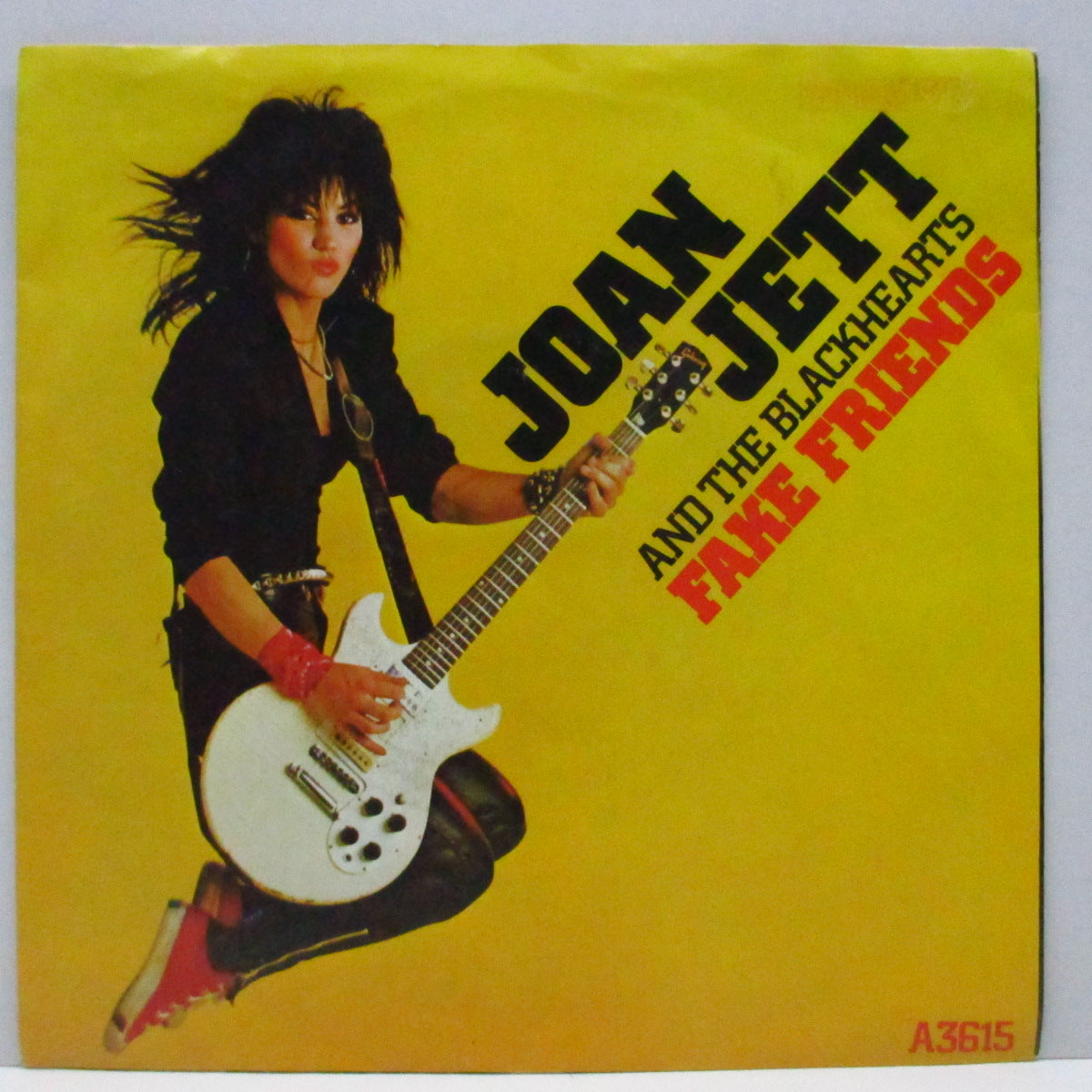JOAN JETT & THE BLACKHEARTS (ジョーン・ジェット&ザ・ブラックハーツ) - Fake Friends (UK オリジナル「フラットセンター」7"+光沢ソフト紙折り返しジャケ)
