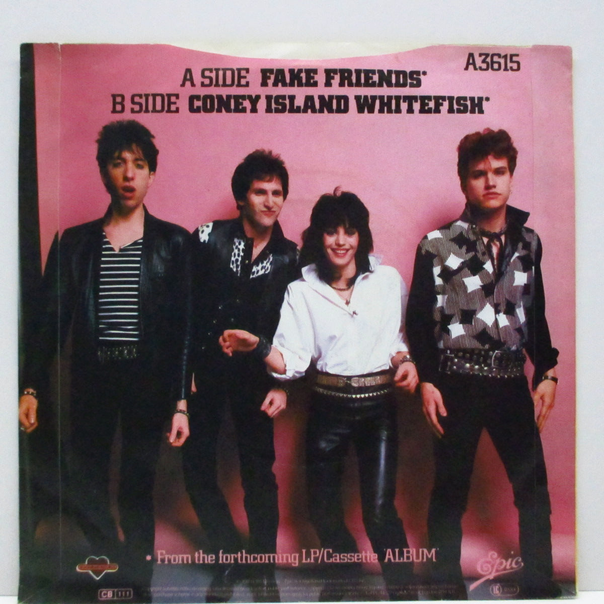 JOAN JETT & THE BLACKHEARTS (ジョーン・ジェット&ザ・ブラックハーツ) - Fake Friends (UK オリジナル「フラットセンター」7"+光沢ソフト紙折り返しジャケ)