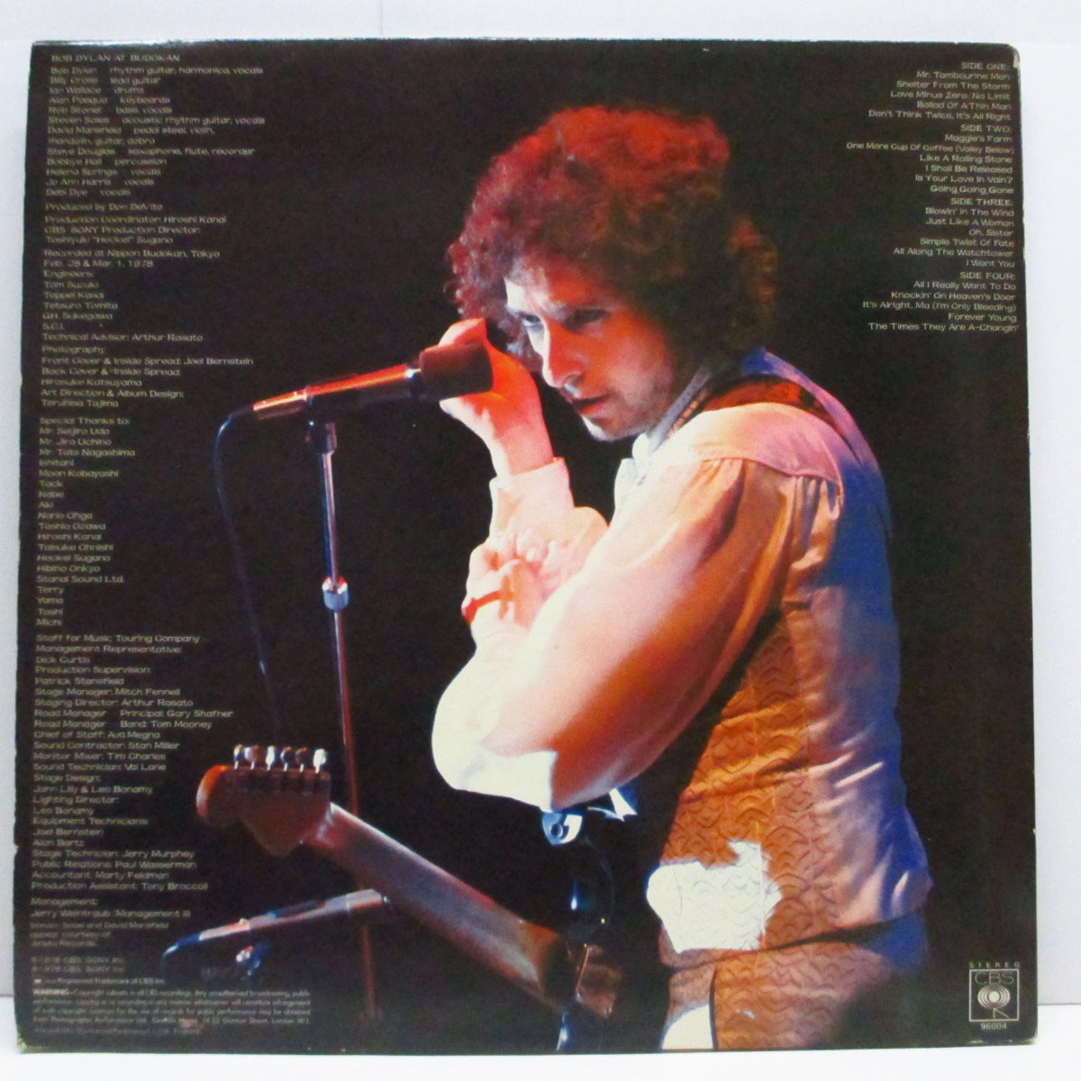 BOB DYLAN (ボブ・ディラン) - Bob Dylan At Budokan (UK オリジナル 2xLP+ブックレット、ポスター/ステッカー付見開きジャケ「完品」)