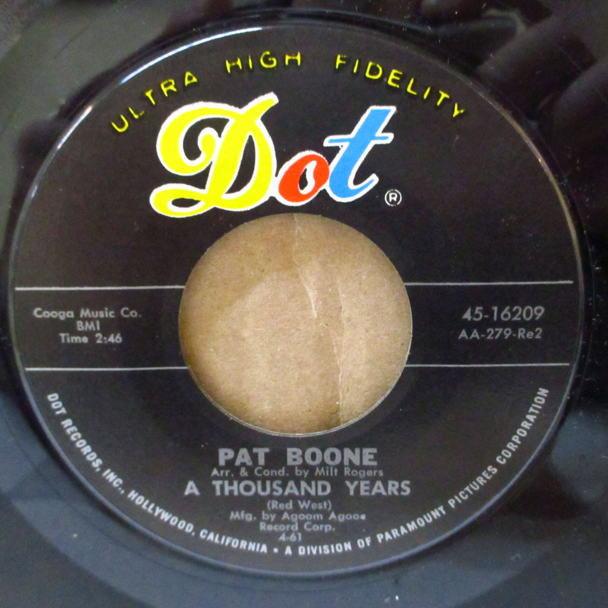 PAT BOONE (パット・ブーン) - Moody River (US '61 オリジナル7インチ)カントリーPOP名曲のカヴァ