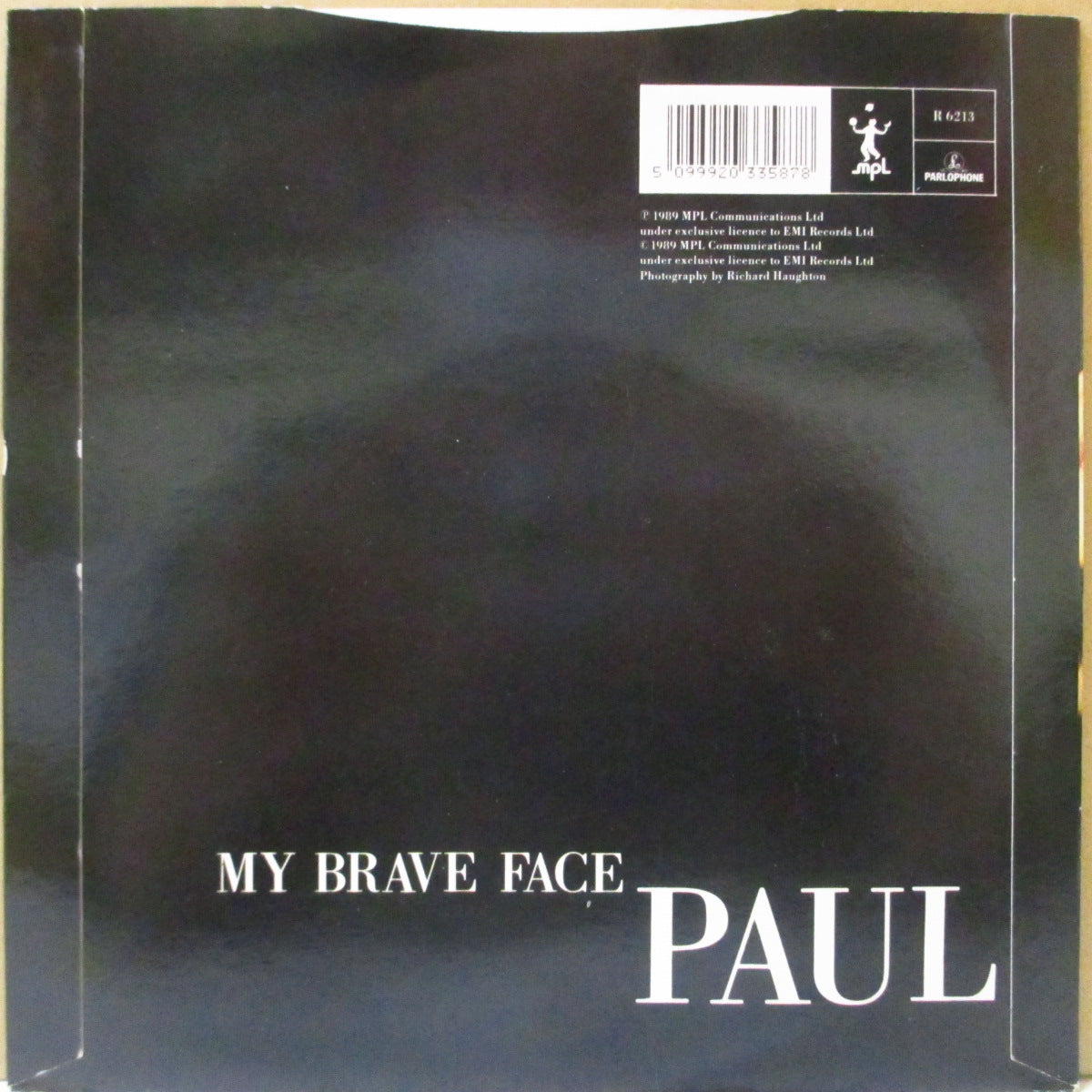 PAUL McCARTNEY (ポール・マッカートニー) - My Brave Face (UK '89 オリジナル「黒紙ラベ・フラットセンター」 7インチ+光沢固紙ジャケ)