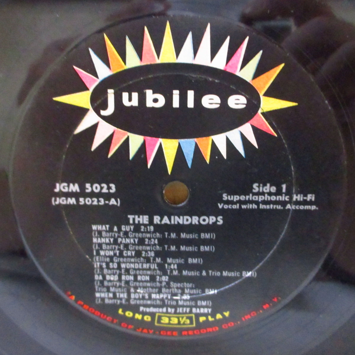 RAINDROPS, THE (ザ・レインドロップス) - The Raindrops (US '63 オリジナル・モノラルLP)天才作曲コンビ「ジェフ・バリー&エリー・グリーニッチ夫婦グループ唯一アルバム!