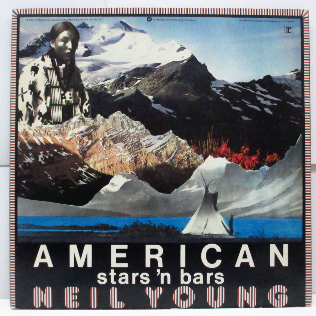 NEIL YOUNG (ニール・ヤング) - American Stars'n Bars (UK オリジナル LP #2 +インナー/曲目ステッカー付ジャケ)