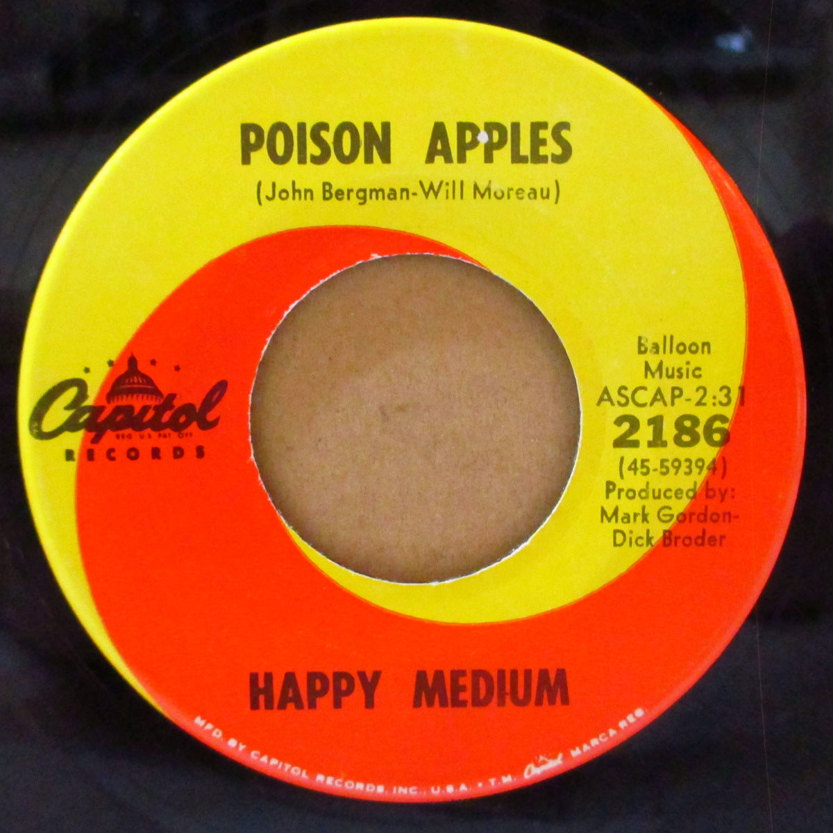 HAPPY MEDIUM (ハッピー・メディウム) - Poison Apples (US '68 オリジナル7インチ)ラヴィン・スプーンフル調の陽気なフォーキー・ジャグ・ポップ