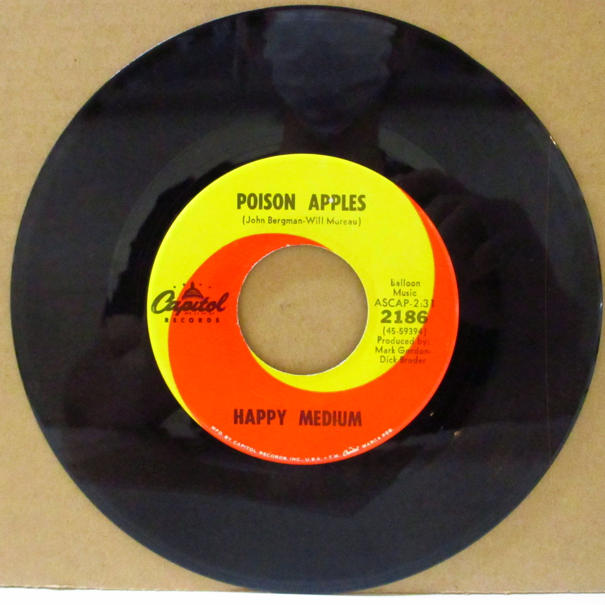 HAPPY MEDIUM (ハッピー・メディウム) - Poison Apples (US '68 オリジナル7インチ)ラヴィン・スプーンフル調の陽気なフォーキー・ジャグ・ポップ