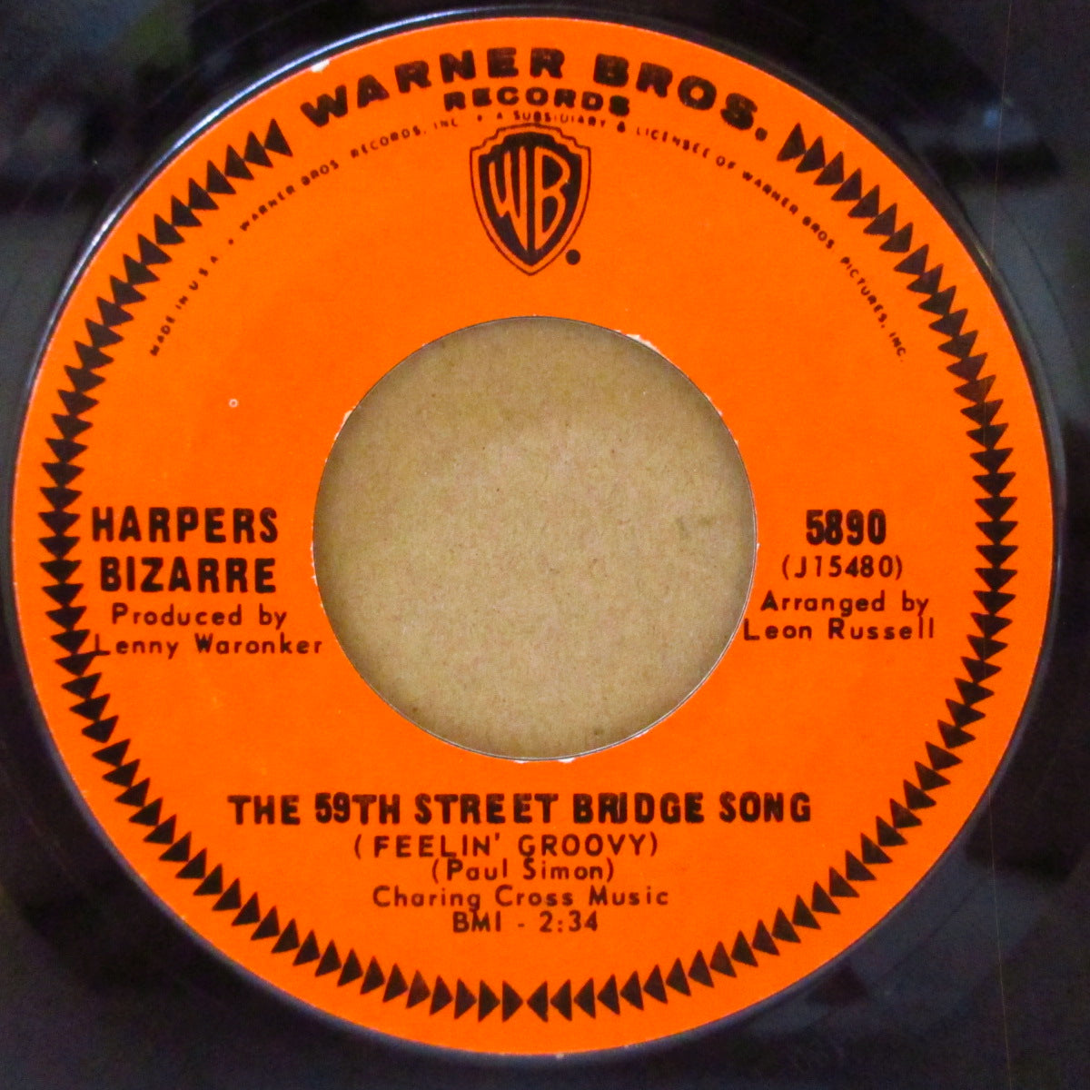 HARPERS BIZARRE (ハーパース・ビザール) - The 59th Street Bridge Song (US '67 オリジナル7インチ)サイモン&ガーファンクル名曲の脱力ソフトロック・カバー!