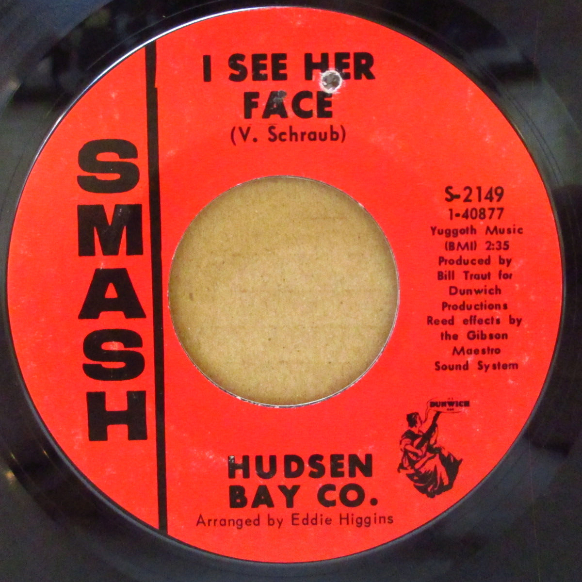 HUDSEN BAY CO. (ハドソン・ベイ・カンパニー) - I See Her Face (US '68 オリジナル 7インチ)ゾンビーズ路線哀愁美メロ・ソフト・ポップ・サイケ隠れ名曲!