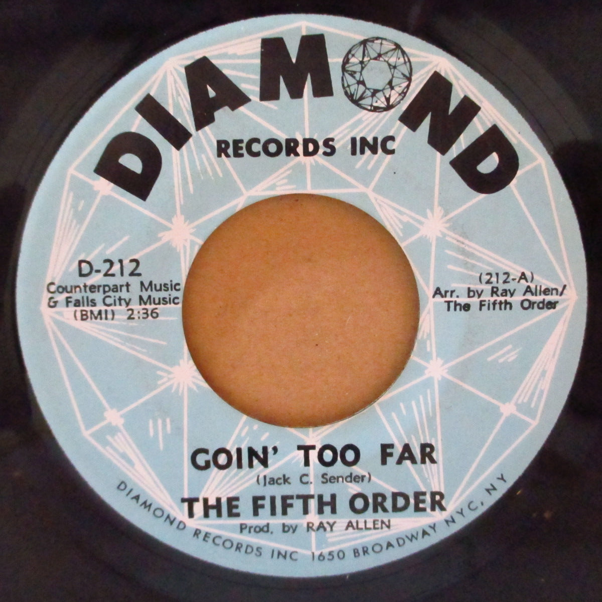 FIFTH ORDER, THE (ザ・フィフス・オーダー) - Walkin' Away / Goin' Too Far (US '66 Diamond社再発 7インチ)フォーキー・ソフト・ガレージ!