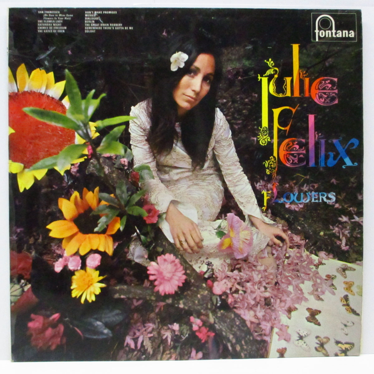 JULIE FELIX (ジュリー・フェリックス) - Flowers (UK オリジナル「ステレオ」LP/両面コーティングジャケ) UKフォークロックの隠れた名盤!