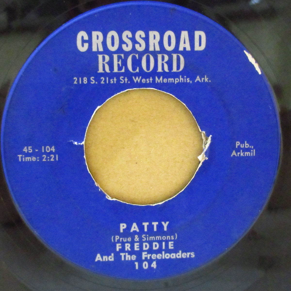 FREDDIE & THE FREELOADERS (フレディ&ザ・フリーローダーズ) - Patty / Octopus Song (US '66 初回「Crossroad社」オリジナル 7インチ)唄入りサーフ・ポップ & MOD-R&B!