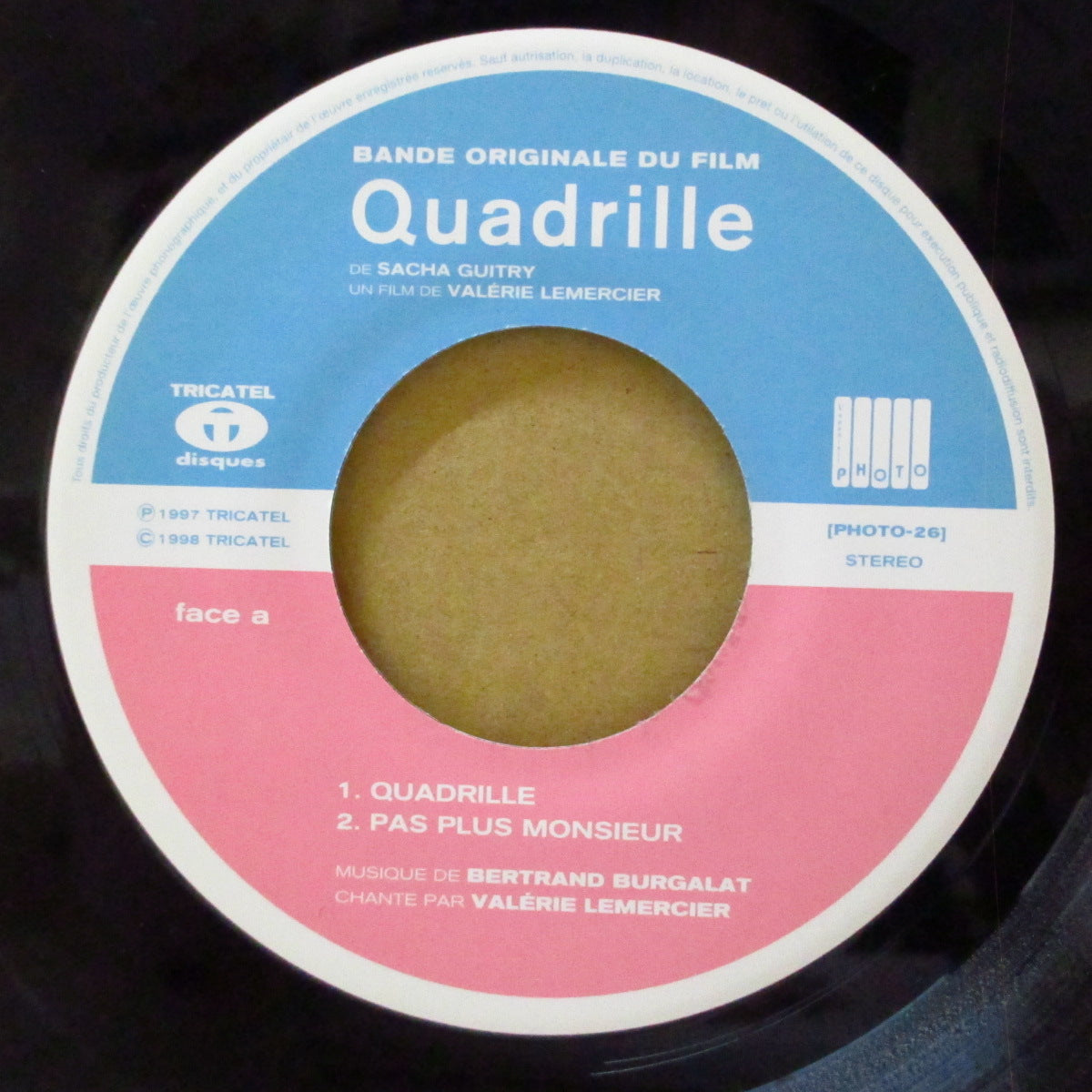 O.S.T. ('97年フランス産コメディ映画サントラ) - Bande Originale Du Film Quadrille (Japan '98 限定4曲入り 7インチ+光沢固紙ジャケ)