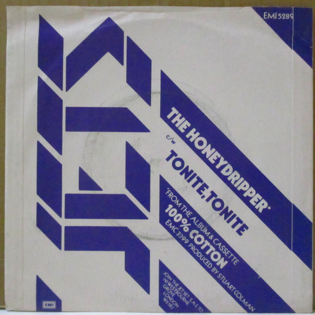 JETS (ジェッツ) - The Honeydripper / Tonite Tonite (UK '82 オリジナル 7インチ/光沢ソフト紙ジャケ)