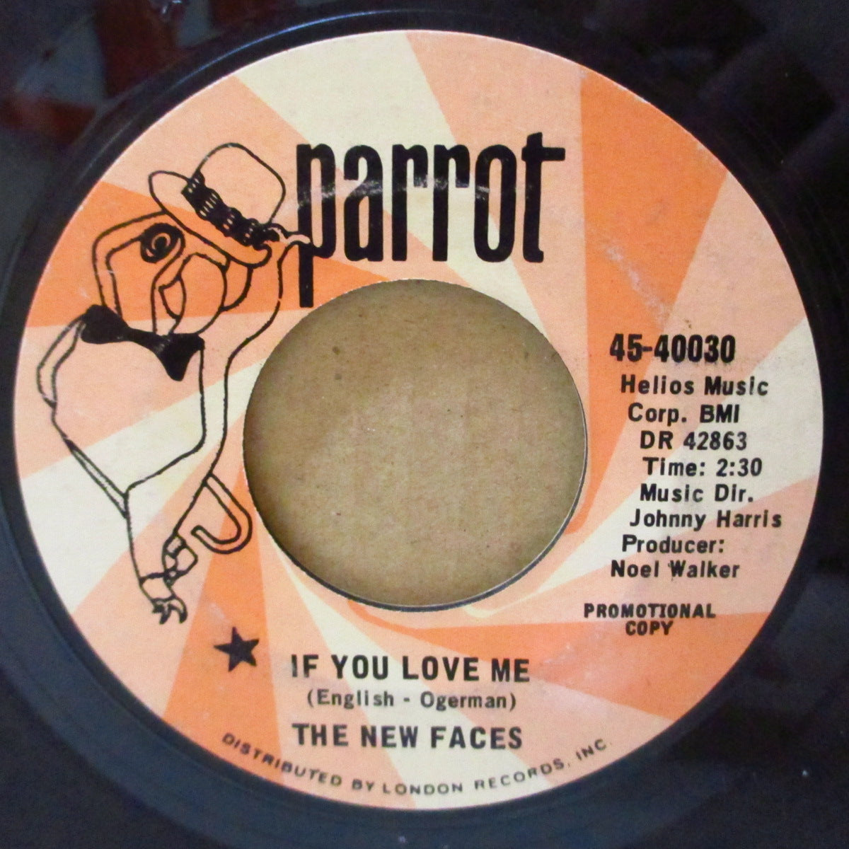 NEW FACES, THE (ザ・ニュー・フェイセズ) - If You Love Me (US '68 プロモ・クレジット・ラベ 7インチ)サンシャインポップ、ソフト・サイケ調ノーザン・ポップ!