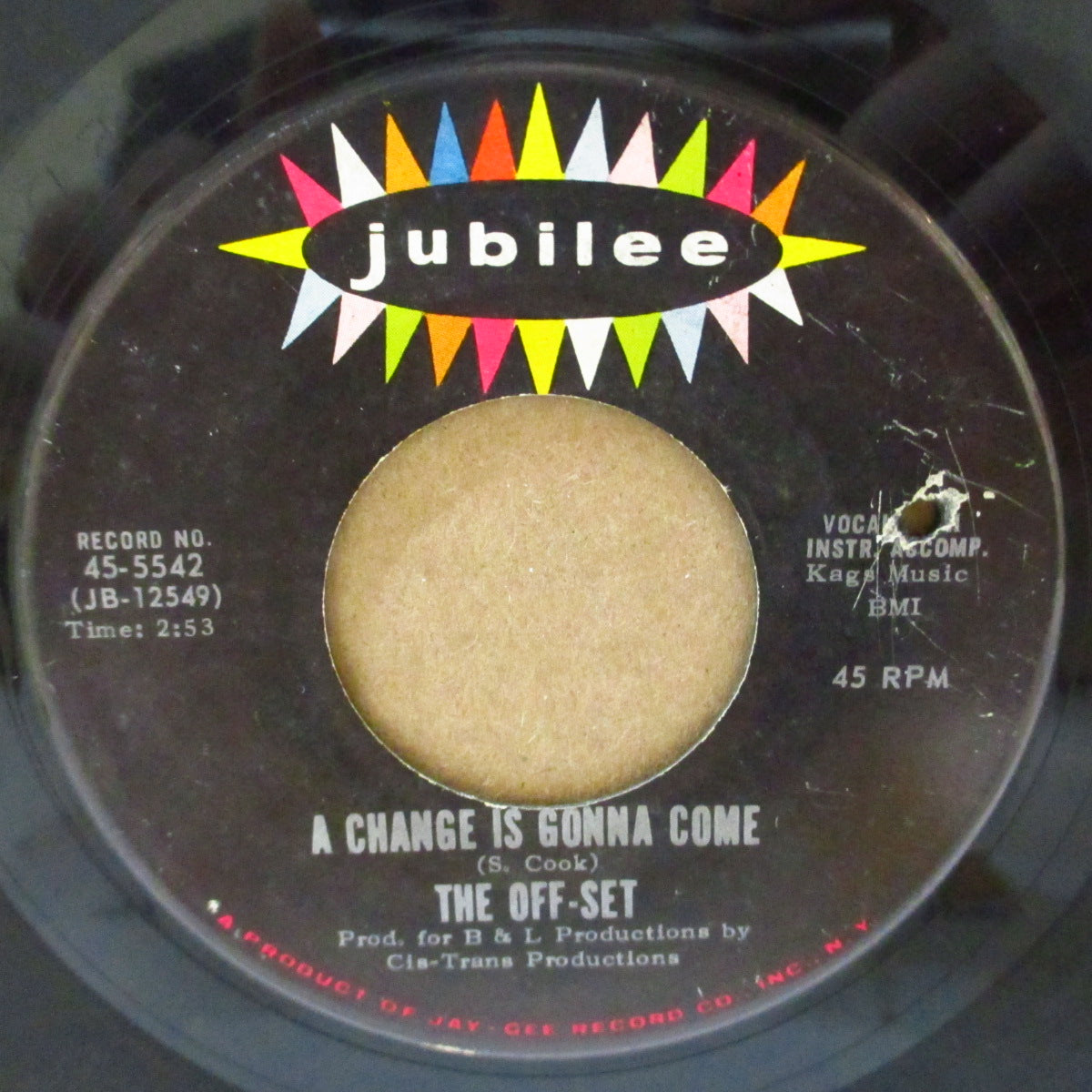 OFF-SET, THE (ジ・オフセット) - A Change Is Gonna Come (US '66 オリジナル7インチ)サム・クック名曲のフォーキー・ガレージ・カバー!