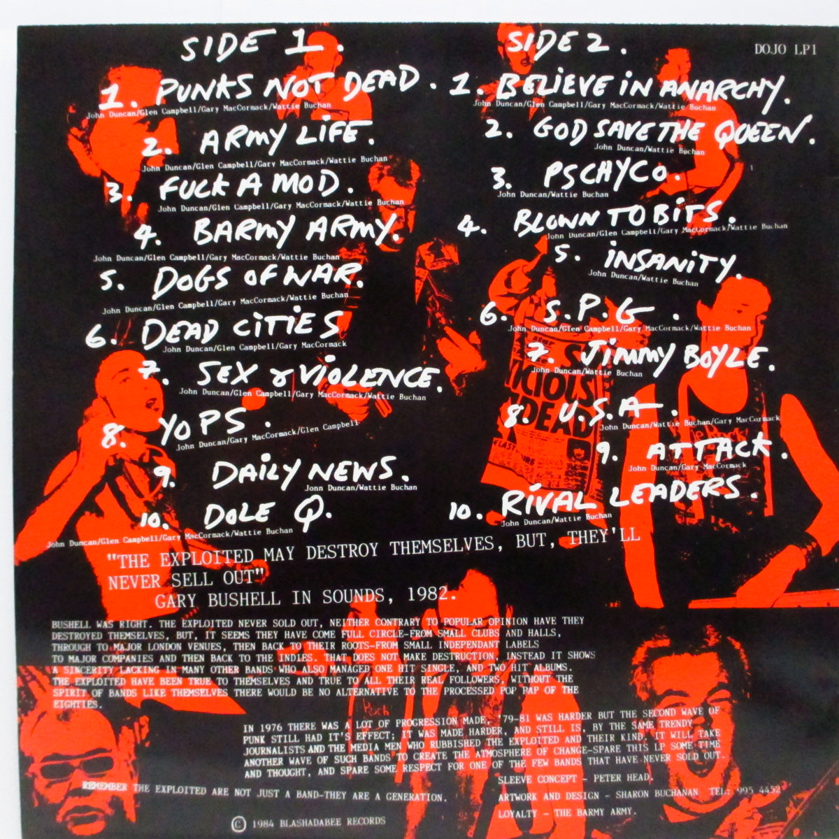 EXPLOITED, THE (ジ・エクスプロイテッド) - Totally Exploited (UK オリジナル LP) 全20曲、初期ベスト!