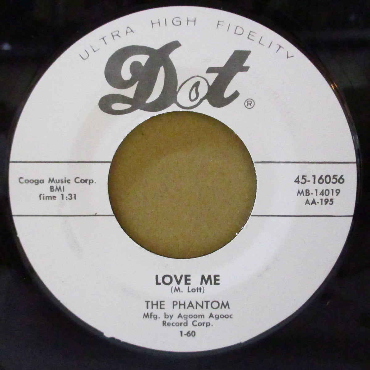 PHANTOM, THE (Jerry Lott) (ザ・ファントム = ジェリー・ロット) - Love Me (US 90's 限定リプロ再発「ジャケ付き黒盤」7インチ) クランプスのカヴァ原曲怪ロカビリー!