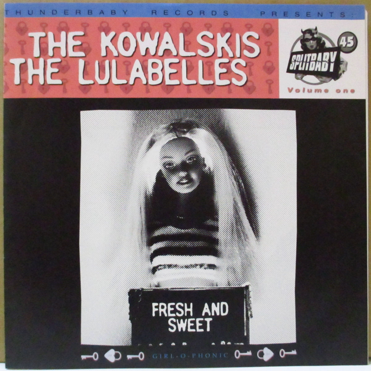 KOWALSKIS, THE / THE LULABELLES (ザ・コワルスキス / ザ・ルラベルズ) - Splitbaby 45 Volume One - Flesh And Sweet (German 限定ブルーヴァイナル 7インチ+光沢ソフト紙ジャケ) '02年スプリットシングル