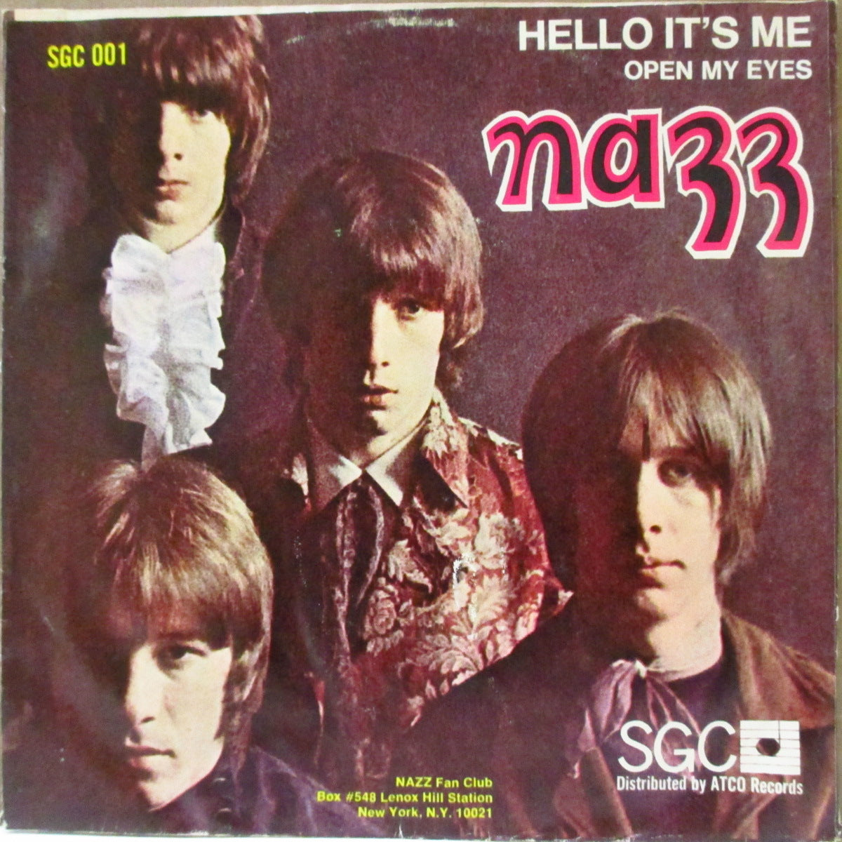 NAZZ (ナッズ) - Open My Eyes / Hello It's Me (US '68 オリジナル「ライン無しクリーム・ラべ ver」 ジャケ付き 7インチ ) トッド・ラングレン両面大名曲!