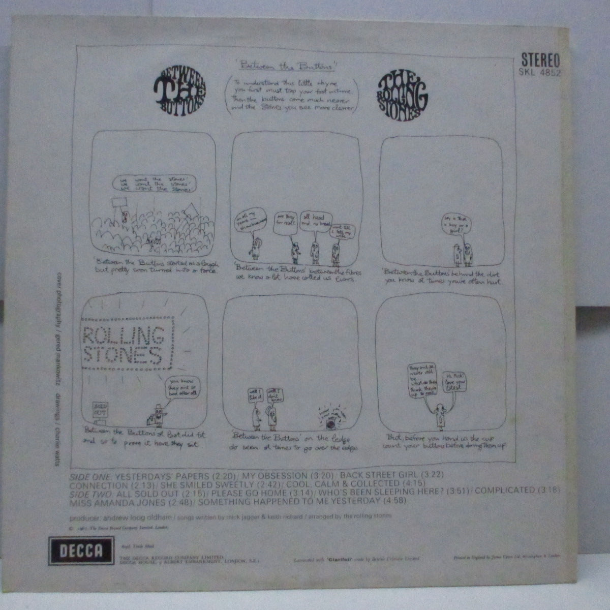 ROLLING STONES (ローリング・ストーンズ) - Between The Buttons (UK オリジナル「アンボックスロゴ」ステレオLP/表面コーティングジャケ)