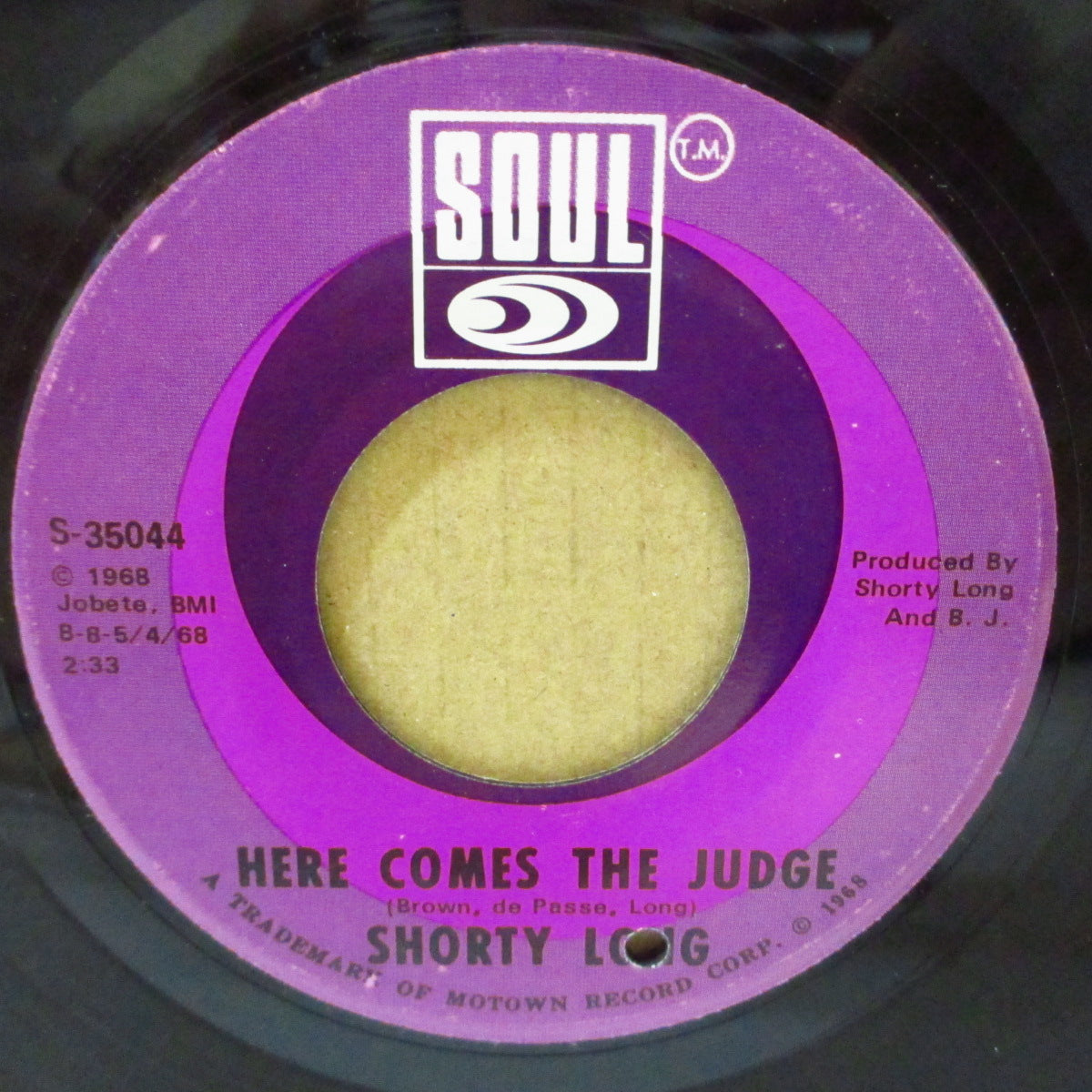 SHORTY LONG (ショーティ・ロング) - Here Comes The Judge (US '68 オリジナル7インチ) FUNKYノーザン・クラシック!