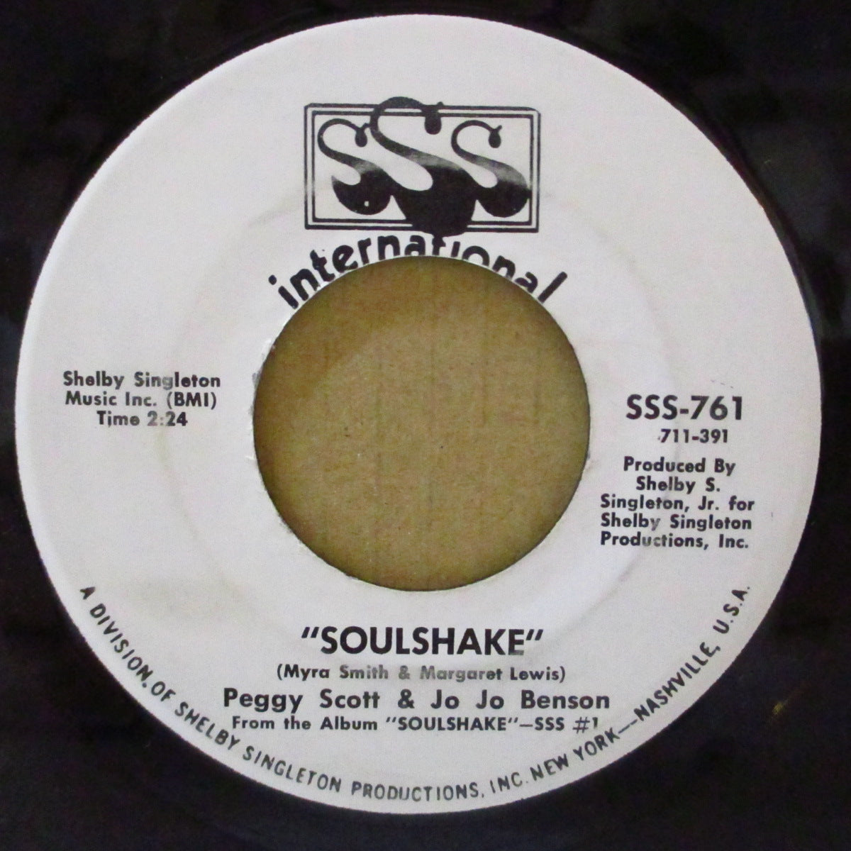 PEGGY SCOTT & JO JO BENSON (ペギー・スコット&ジョ・ジョ・ベンソン) - Soulshake (US '69 プロモ 白ラベ 7インチ)