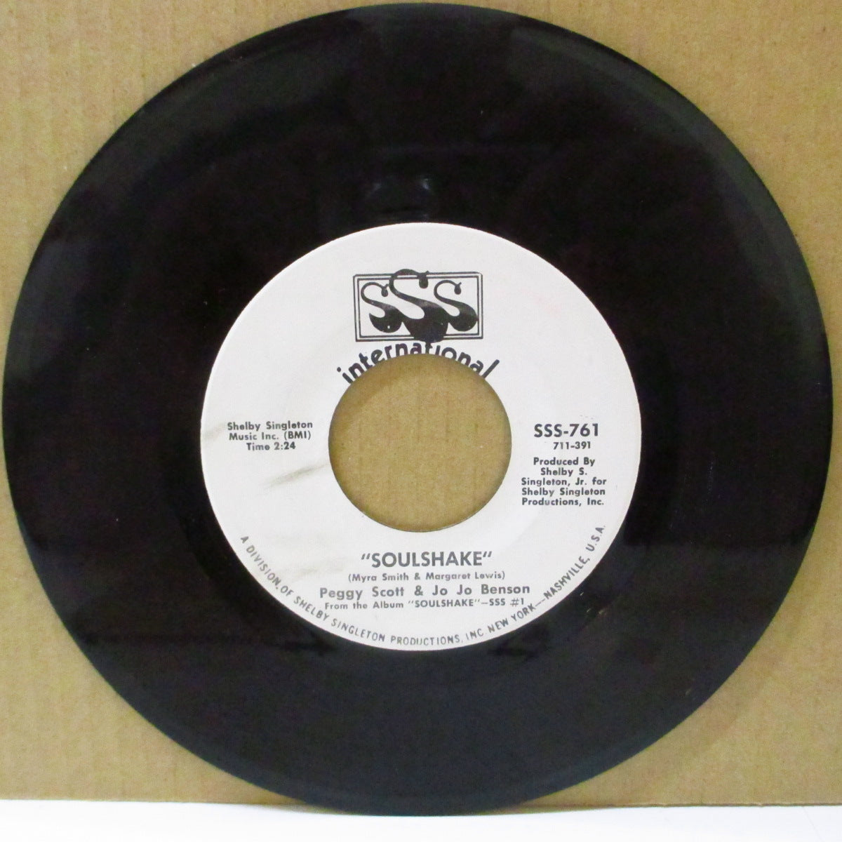 PEGGY SCOTT & JO JO BENSON (ペギー・スコット&ジョ・ジョ・ベンソン) - Soulshake (US '69 プロモ 白ラベ 7インチ)