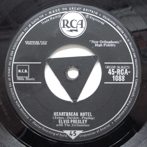 ELVIS PRESLEY (エルヴィス・プレスリー) - Heartbreak Hotel (UK RCA '58 Reissue 7"+CS)