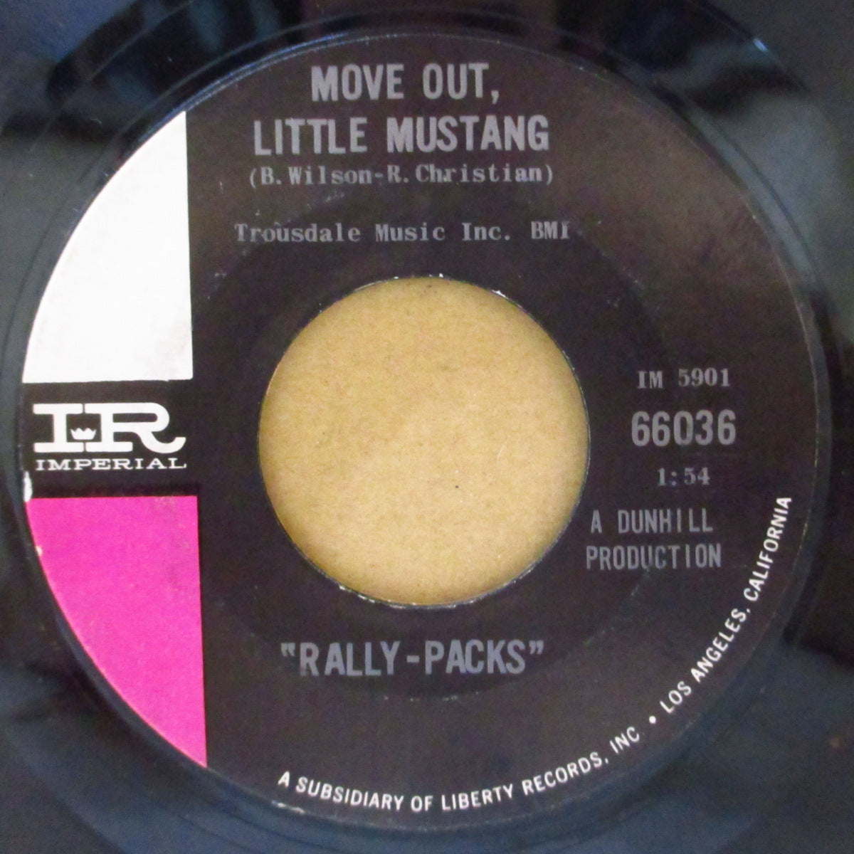 RALLY-PACKS (ラリー・パックス = P. F.スローン&スティーヴ・バリ) - Move Out, Little Mustang (US '64 オリジナル 7インチ)ブライアン・ウィルソン作スローン&バリの覆面グループ唯一作