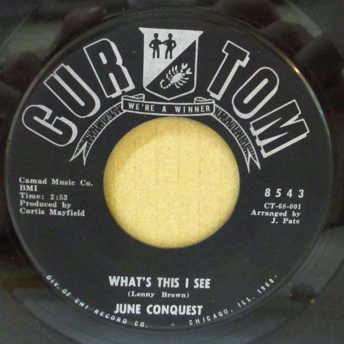 JUNE CONQUEST (ジューン・コンクエスト) - What's This I See / No One Else (US '68年オリジナル「VINYL盤」7インチ)カーティス・メイフィールド主宰社からの美メロ・ノーザン!