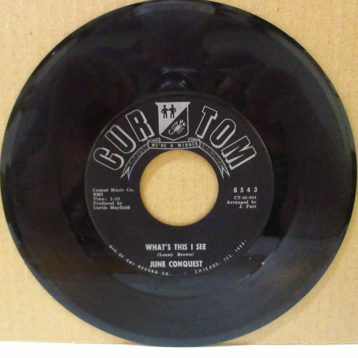 JUNE CONQUEST (ジューン・コンクエスト) - What's This I See / No One Else (US '68年オリジナル「VINYL盤」7インチ)カーティス・メイフィールド主宰社からの美メロ・ノーザン!