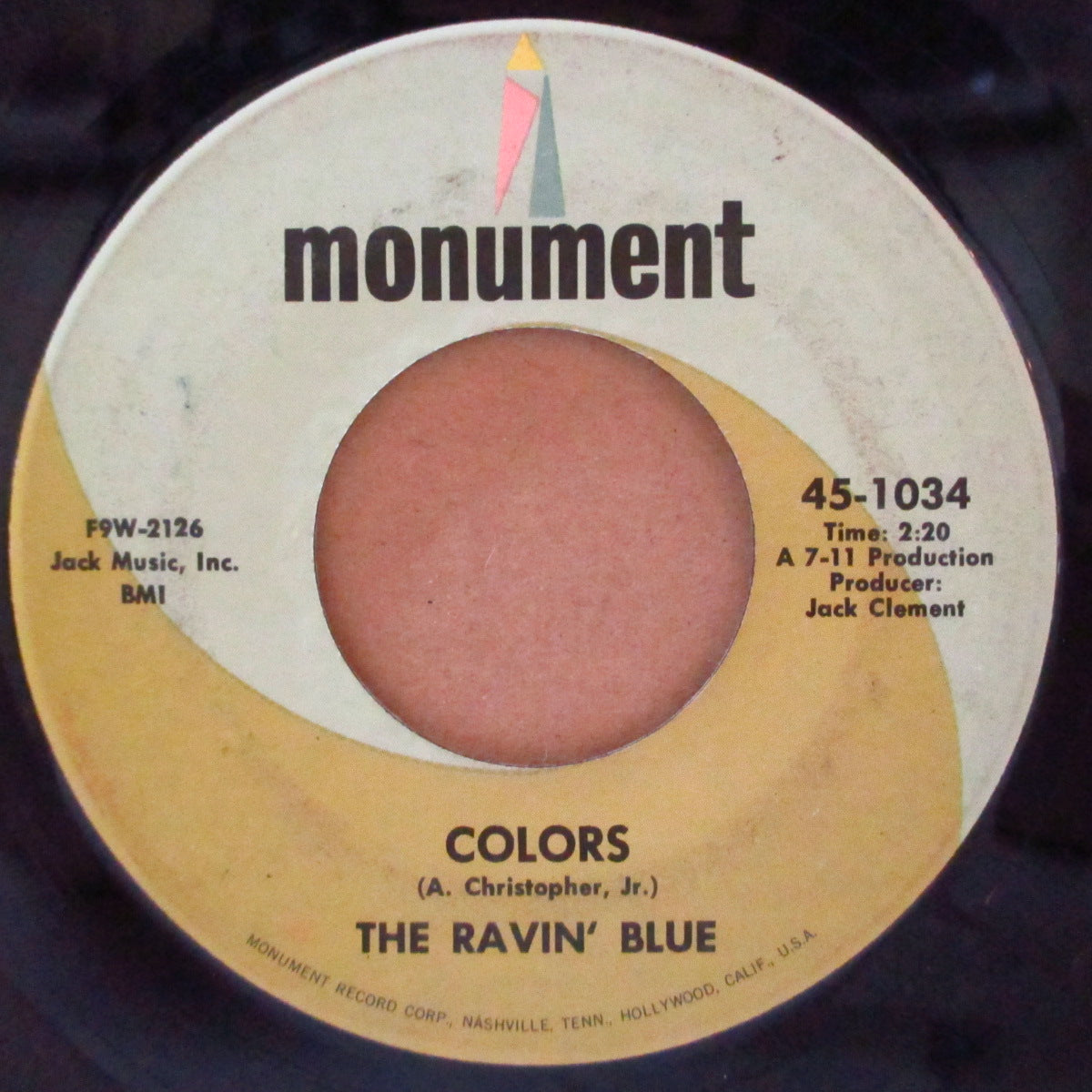 RAVIN' BLUE, THE (ザ・レイヴィン・ブルー) - Colors / In My Sorrow (US '67 オリジナル7インチ)The WHO の初期影響下の美メロ・MODガレージ!