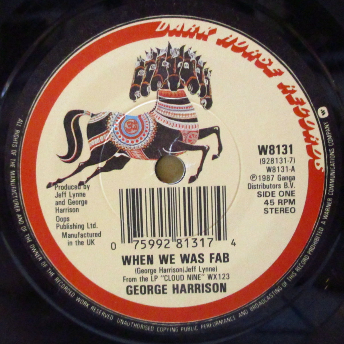 GEORGE HARRISON (ジョージ・ハリスン) - When We Was Fab (UK '88 再発「バーコード・ラベ、フラットセンター」7インチ+バーコード光沢固紙ジャケ)