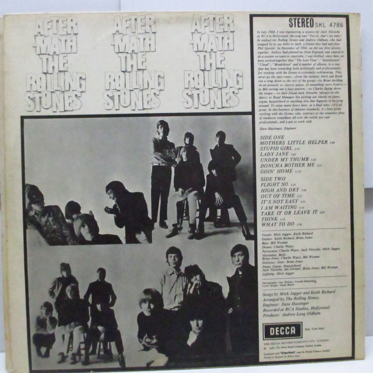 ROLLING STONES (ローリング・ストーンズ) - Aftermath (UK 初回オリジナル ・ステレオ LP/「影無し」表面コーティングジャケ)