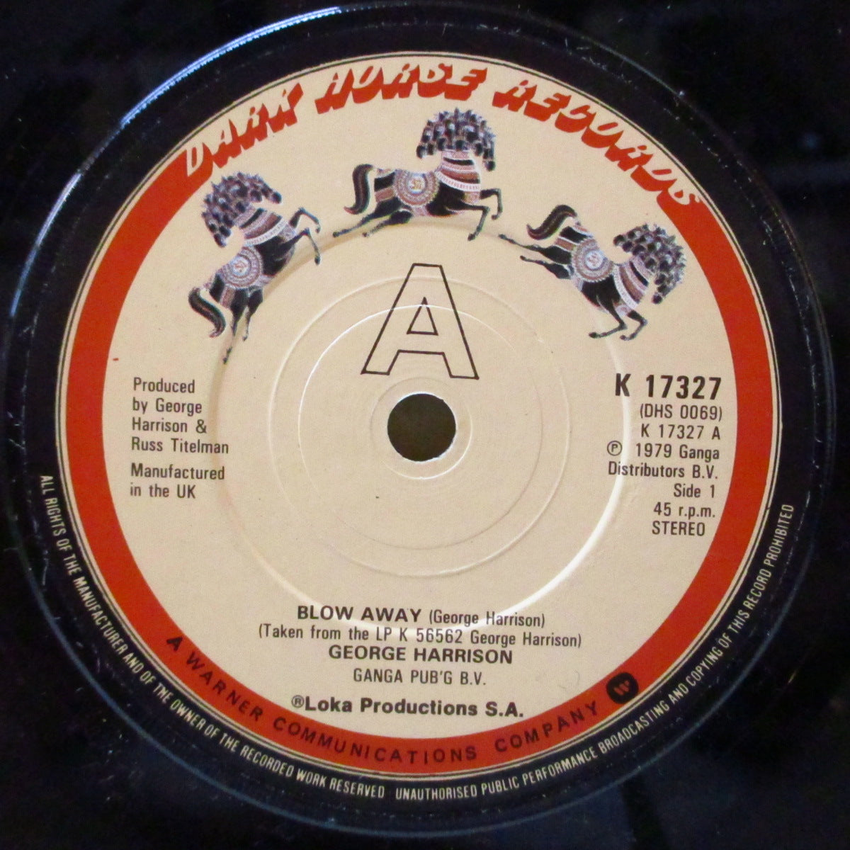 GEORGE HARRISON (ジョージ・ハリスン) - Blow Away (UK '79 オリジナル「カラーラベ、フラットセンター」 7インチ+光沢固紙ジャケ)