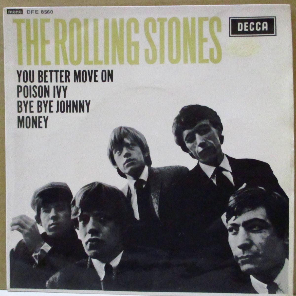 ROLLING STONES (ローリング・ストーンズ) - S.T. / Bye Bye Johnny +3 (UK '64 オリジナル4曲入り「ラウンドセンター」モノラル 7インチ+表面コーティング折り返しジャケ)