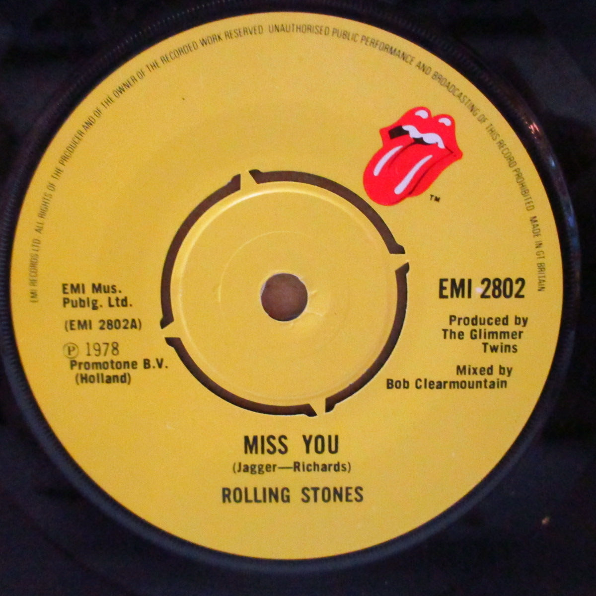ROLLING STONES (ローリング・ストーンズ) - Miss You (UK '78 オリジナル 7インチ+光沢固紙ジャケ)