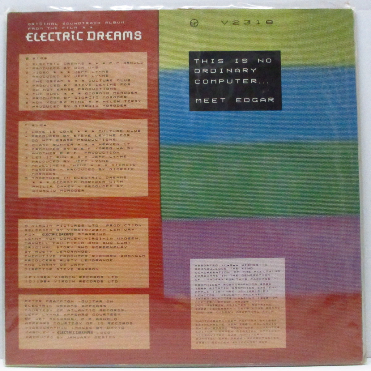 O.S.T. (映画『エレクトリック・ドリーム』サントラ盤!) - Electric Dreams : Original Soundtrack From The Film (UK オリジナル LP/初回プリントPVC)