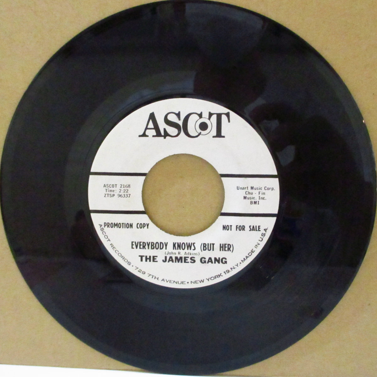 JAMES GANG, THE (ザ・ジェイムス・ギャング) - Everybody Knows (But Her) (US '65 プロモ・白ラベ 7インチ)フラットMOD-R&Bガレージ!