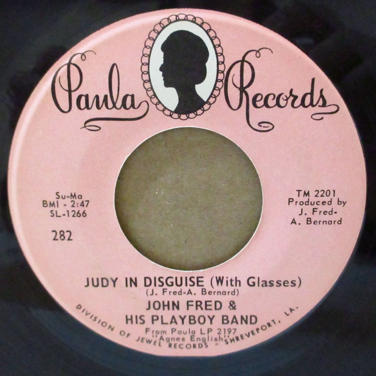 JOHN FRED & HIS PLAYBOY BAND (ジョン・フレッド・アンド・ヒズ・プレイボーイ・バンド) - Judy In Disguise (US '67 オリジナル「ピンク・ラベ ver」7インチ) 全米1位バブルガム調ノーザンポップ名曲!