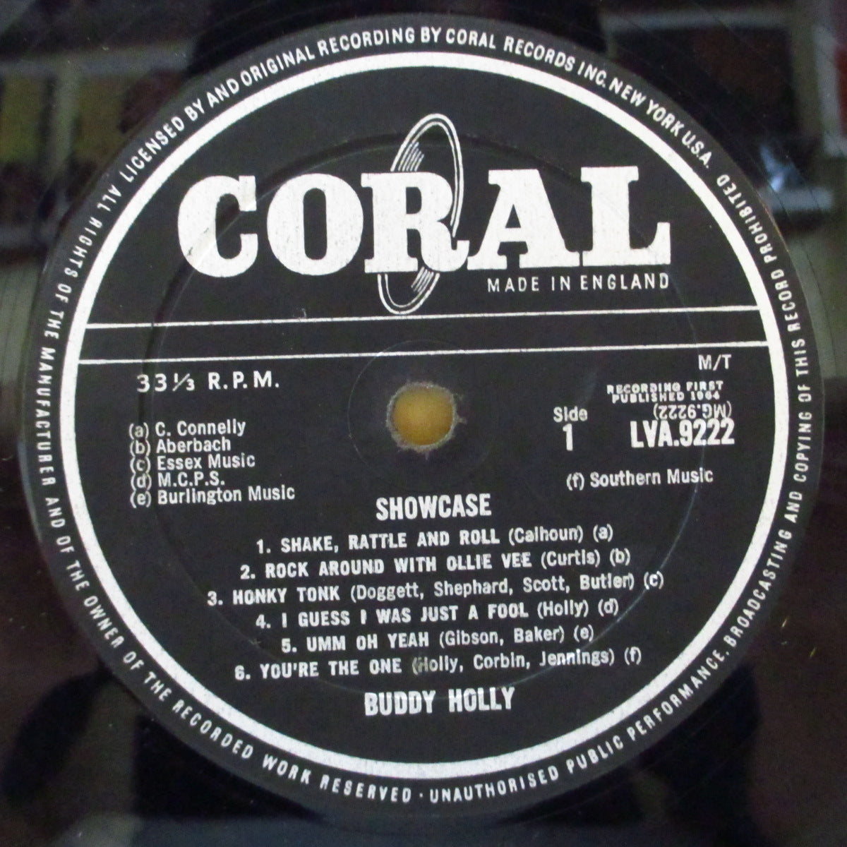 BUDDY HOLLY (バディ・ホリー) - Showcase (UK '64 初回オリジナル・モノラル LP/表面コーティング「折り返し」ジャケ) 死後4枚目の追悼コンピ!