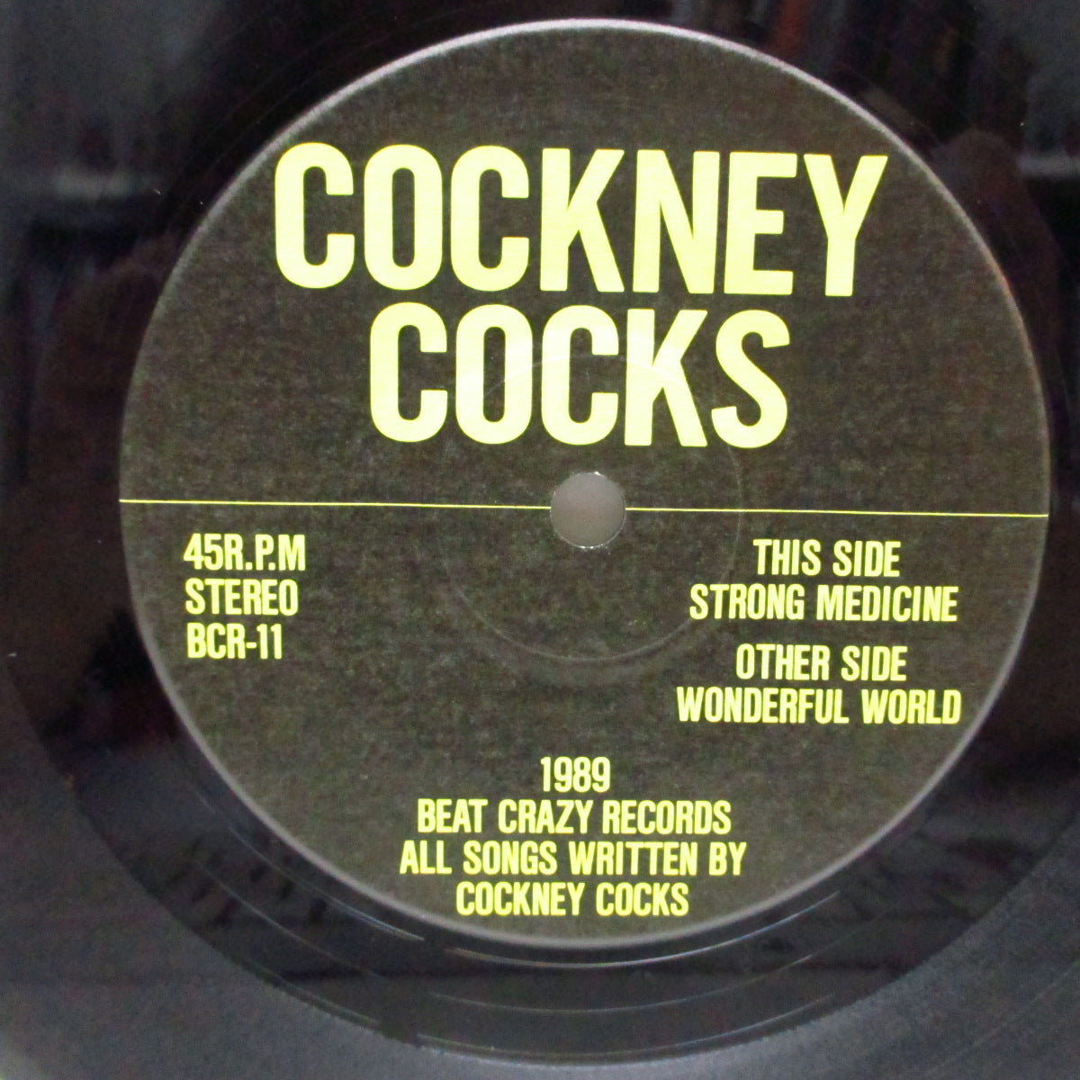 COCKNEY COCKS (コックニー・コックス) - Wonderful World / Strong Medicine (Japan オリジナル 7"+光沢固紙ジャケ) '89年サードシングル!