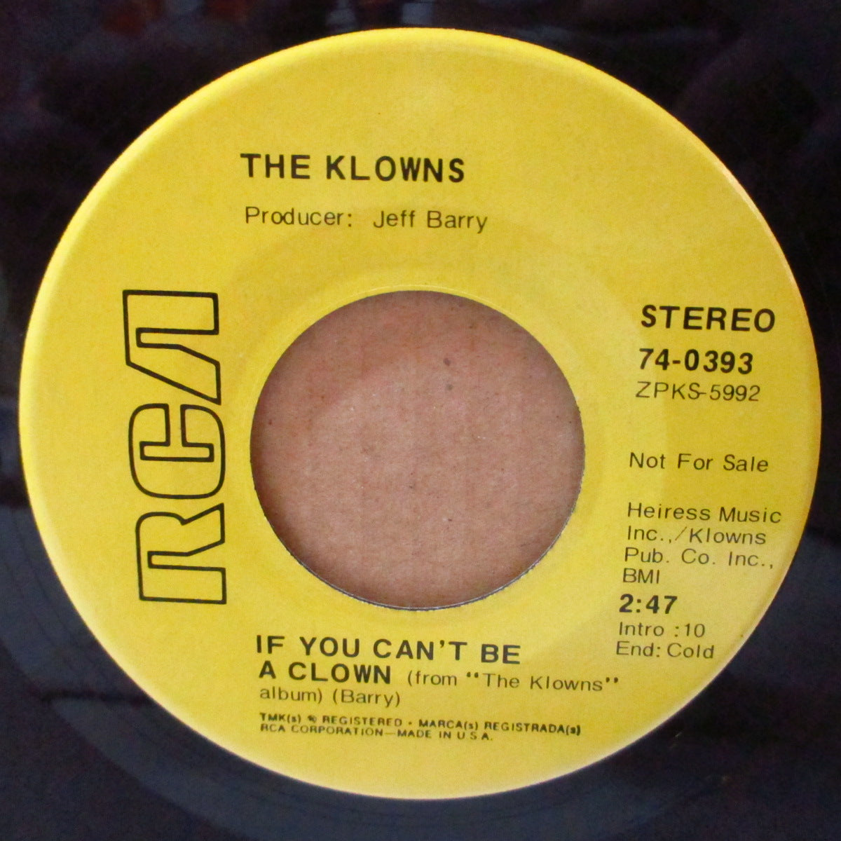KLOWNS, THE (ザ・クラウンズ) - If You Can't Be A Clown (US '70 オリジナル・ジャケ付 7インチ)ソフトロック!