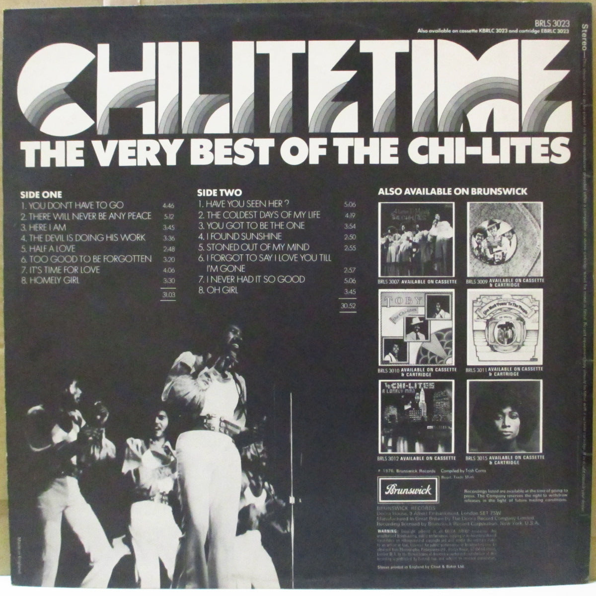 CHI-LITES (チャイ・ライツ) - Chi-Lite Time / The Very Best Of The Chi-Lites (UK '76 初回品番黒ラベ・オリジナル・ステレオLP/表面コーティング・ジャケ) '71〜'76年ベスト16曲