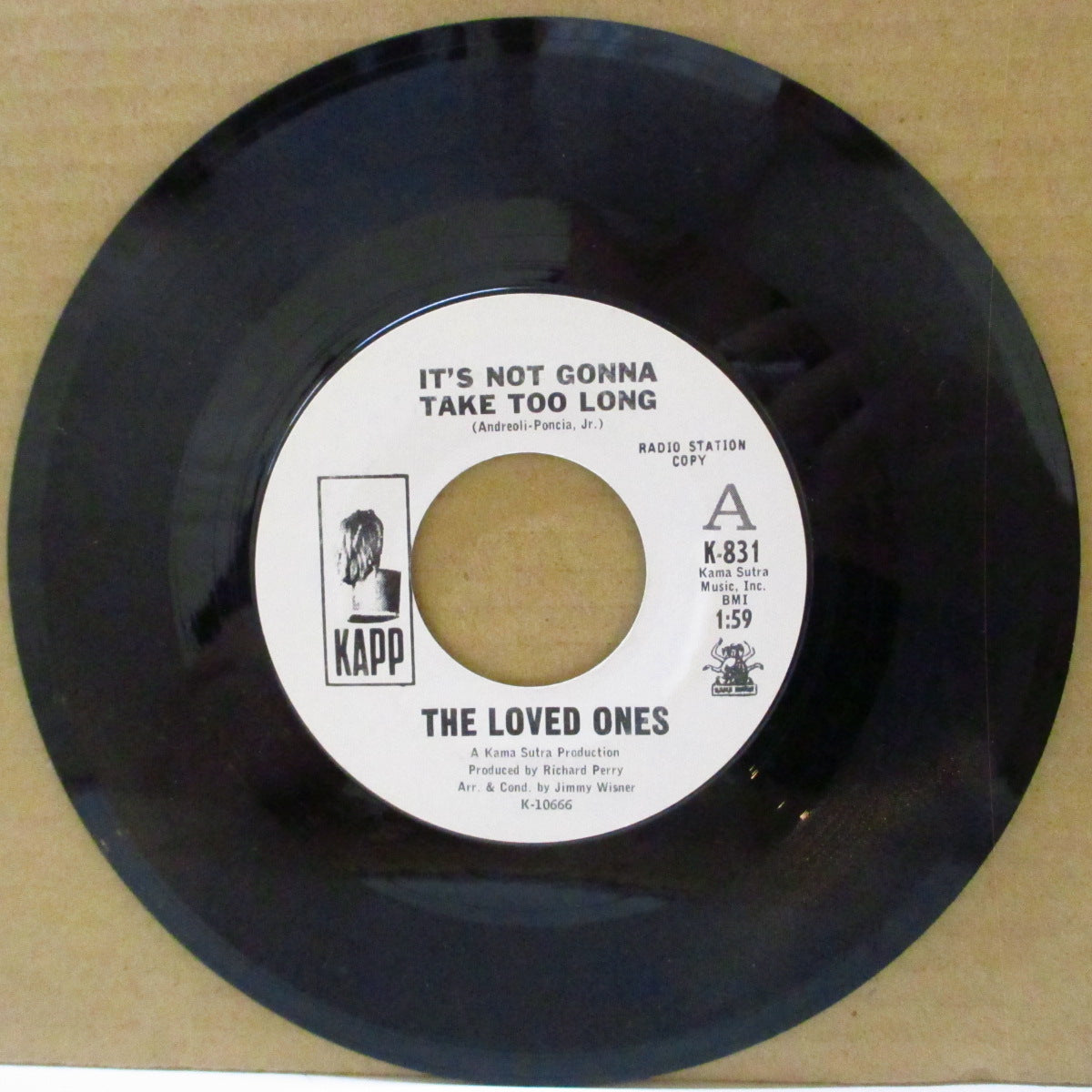 LOVED ONES, THE (ザ・ラブド・ワンズ) - It's Not Gonna Take Too Long (US '67 プロモ・白ラベ7インチ)カマストラ社Prod スロウ・ソフト・ロック!
