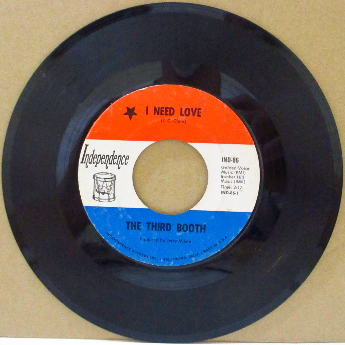 THIRD BOOTH, THE (ザ・サード・ブース) - I Need Love / Mysteries (US '68 Independence社再発7インチ)「ゼム/グロリア」の改作的アップテンポ・R&Bガレージ名曲!
