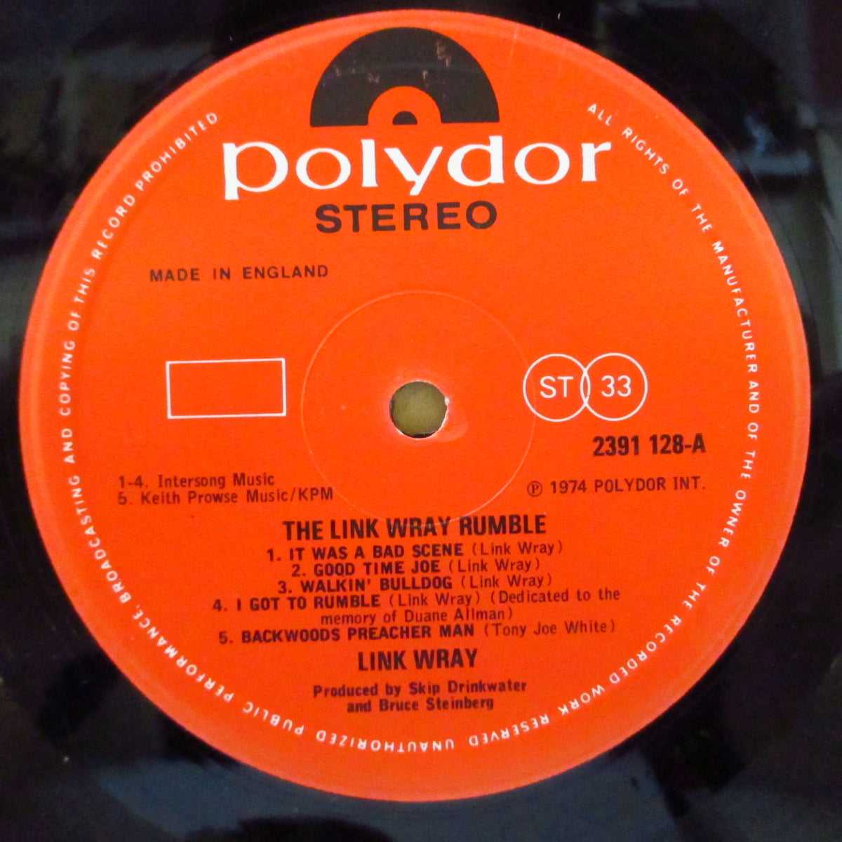 LINK WRAY (リンク・レイ) - The Link Wray Rumble (UK '74 オリジナル・ステレオ LP)ロックンロール・スタイルの原点回帰的名作!