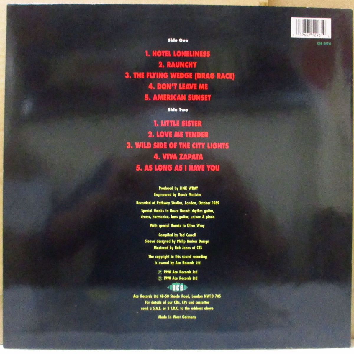 LINK WRAY (リンク・レイ) - Wild Side Of The City Lights (UK '90 オリジナル・ステレオ LP)復活スタジオ録音第3弾アルバム!