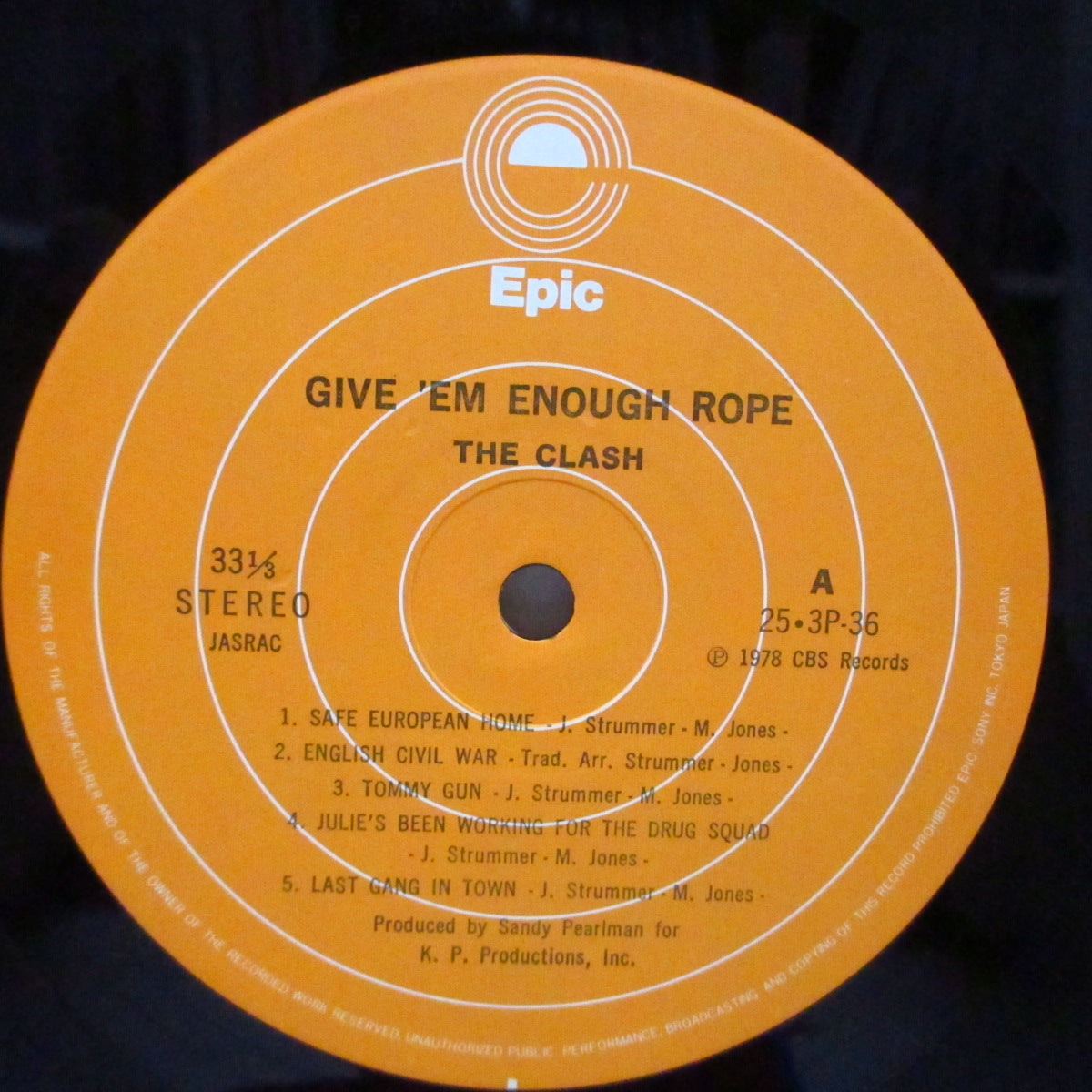 CLASH, THE (クラッシュ) - 動乱 : 獣を野に放て Give'em Enough Rope (Japan オリジナルLP+帯)近年稀な美品!